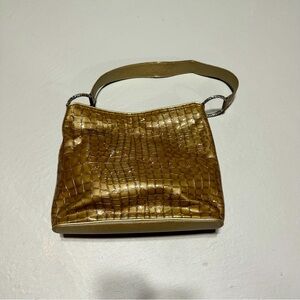 Brighton Croc Patent Leather Medallion Tote - Gold - E173996